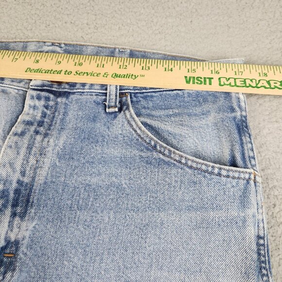 Mens 36x34 Blue Denim Workwear Jeans Wrangler Rustler Classic Stonewashed Pants - Picture 3 of 16